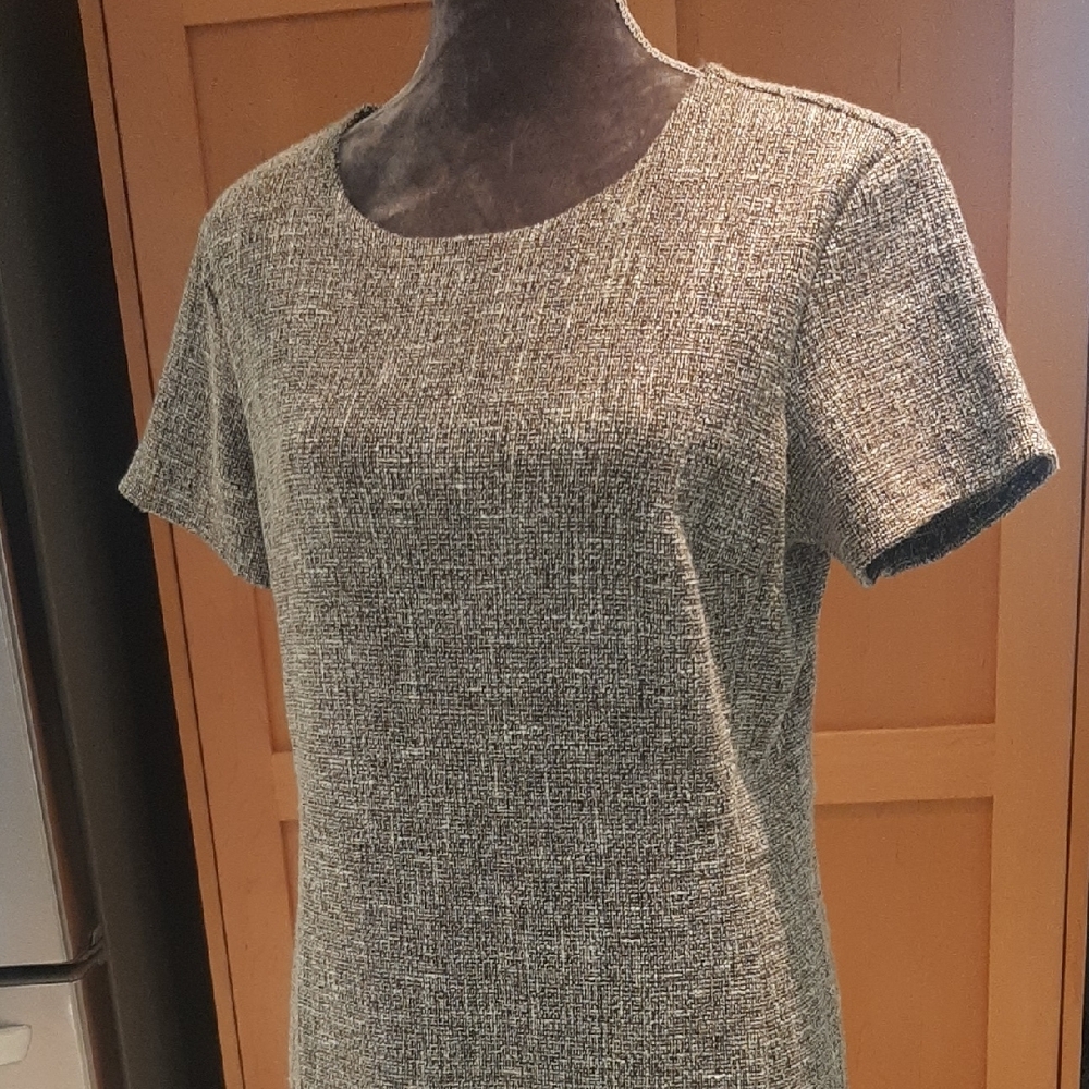 2 DRESS BDL🍌Banana Republic Gray/Green Tweed Sz12➕👄KismetStriped Gray/GreenSzL - Picture 4 of 13